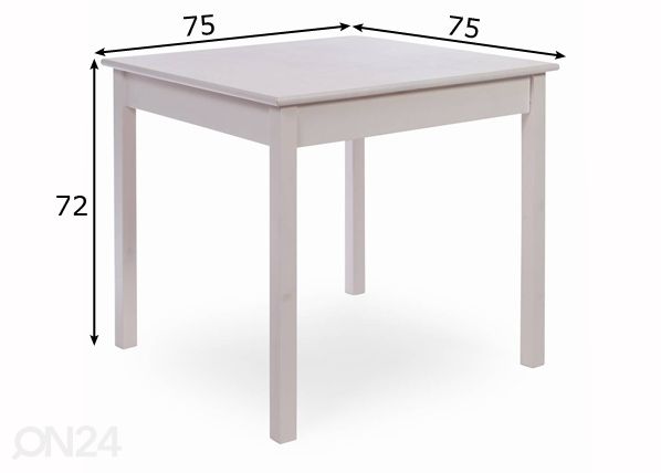 Söögilaud 75x75 cm mõõdud