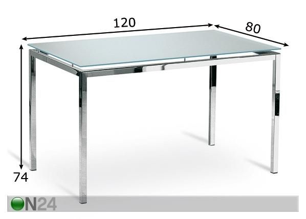 Söögilaud 80x120 cm mõõdud