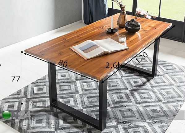 Söögilaud 80x120 cm mõõdud