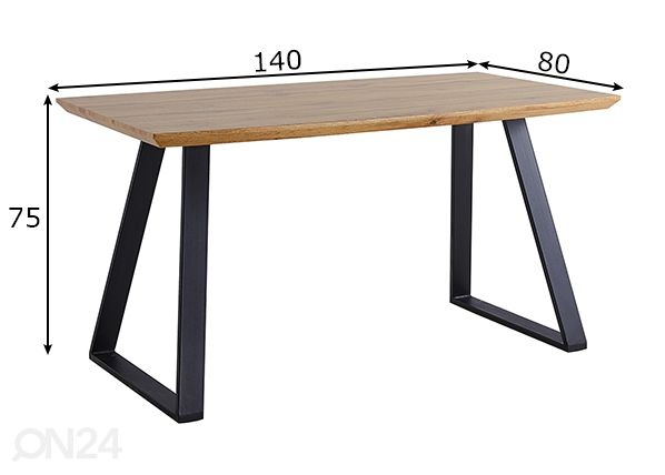 Söögilaud 80x140 cm mõõdud