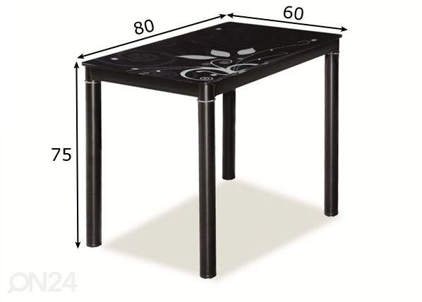 Söögilaud 80x60 cm mõõdud