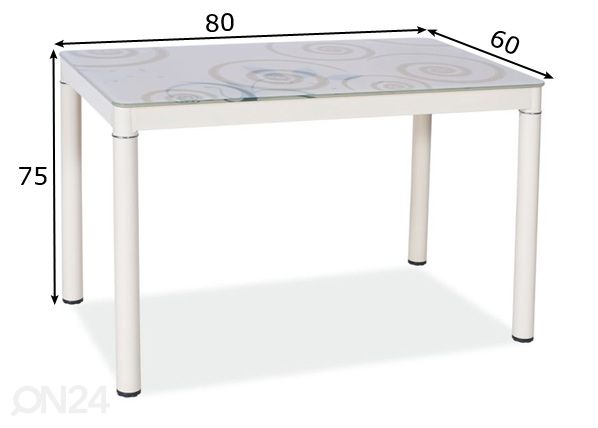 Söögilaud 80x60 cm mõõdud