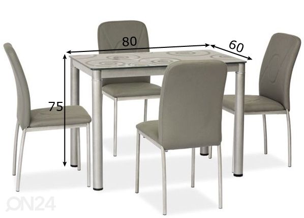 Söögilaud 80x60 cm mõõdud