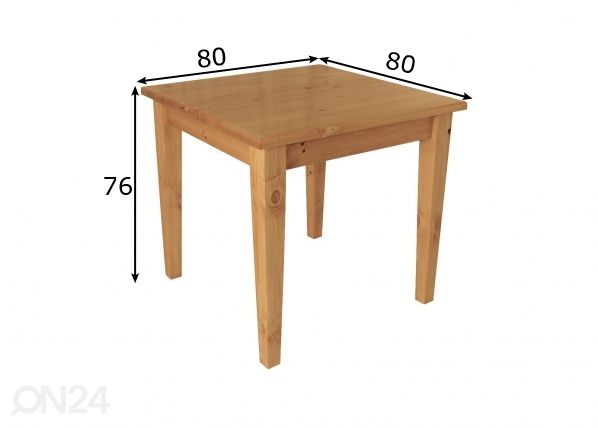 Söögilaud 80x80 cm mõõdud