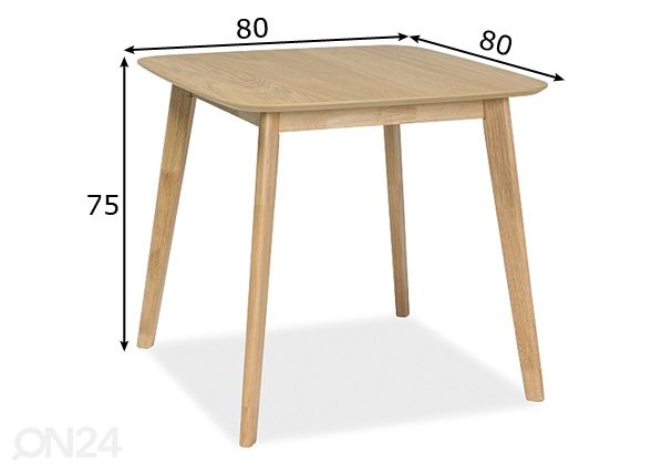 Söögilaud 80x80 cm mõõdud