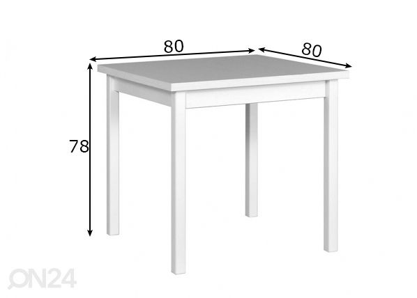 Söögilaud 80x80 cm mõõdud