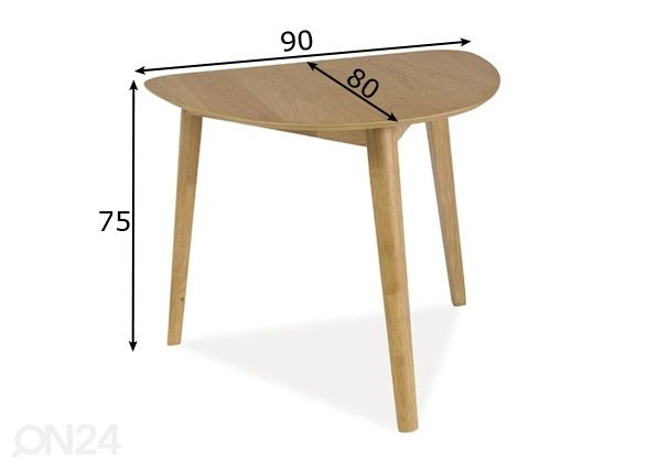 Söögilaud 80x90 cm mõõdud