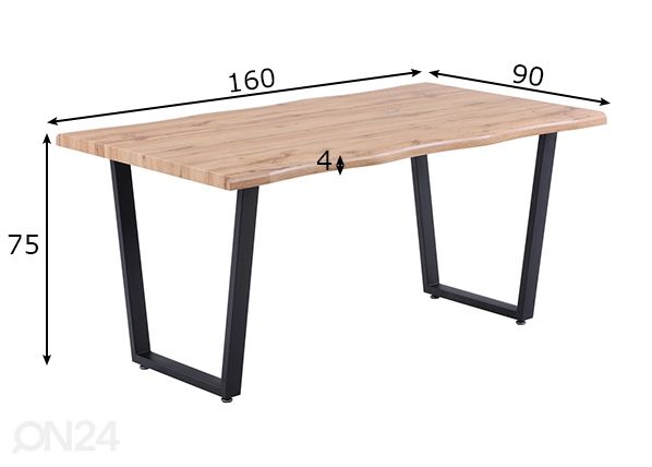 Söögilaud 90x160 cm mõõdud