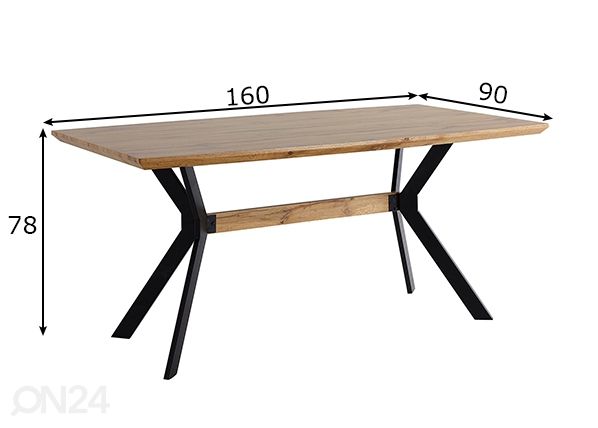 Söögilaud 90x160 cm mõõdud