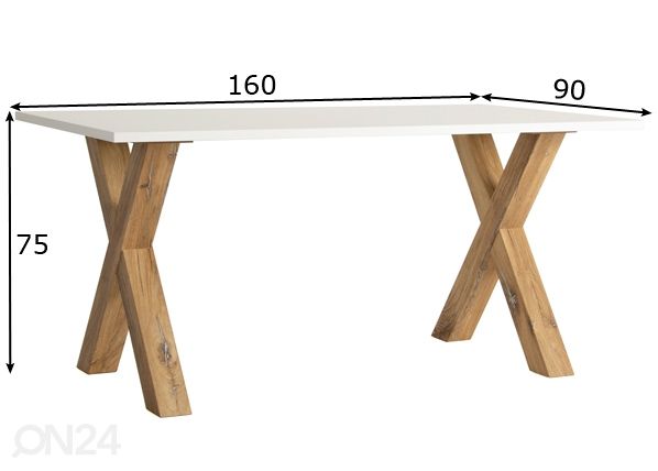 Söögilaud 90x160 cm mõõdud