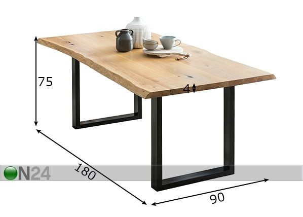 Söögilaud 90x180 cm mõõdud