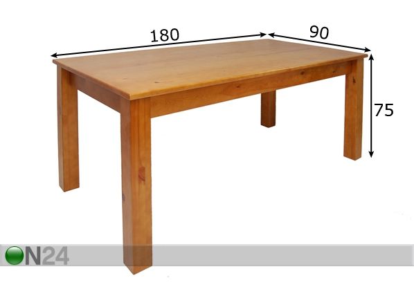 Söögilaud 90x180 cm mõõdud