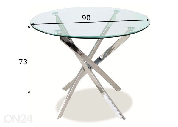 Söögilaud Aegis Ø 90 cm mõõdud