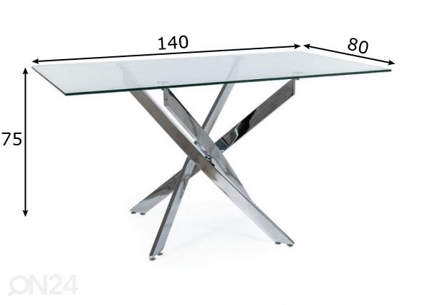 Söögilaud Aegis 80x140 cm mõõdud
