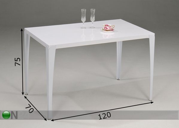 Söögilaud Alex 120x70 cm mõõdud