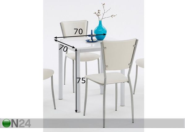 Söögilaud Anna 70x70 cm mõõdud