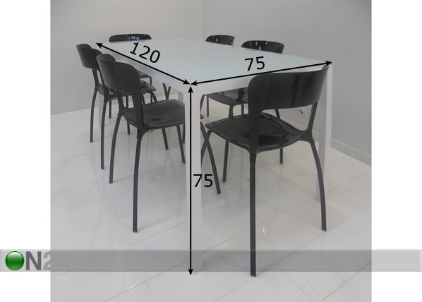 Söögilaud Astoria 75x120 cm mõõdud