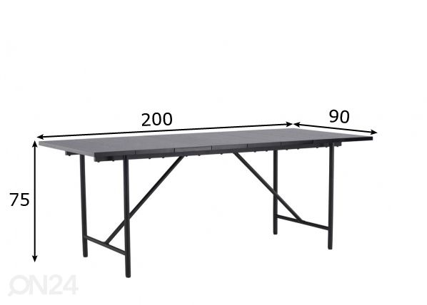 Söögilaud Astrid 200x90 cm mõõdud