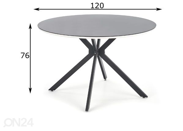 Söögilaud Avelar 120 cm mõõdud