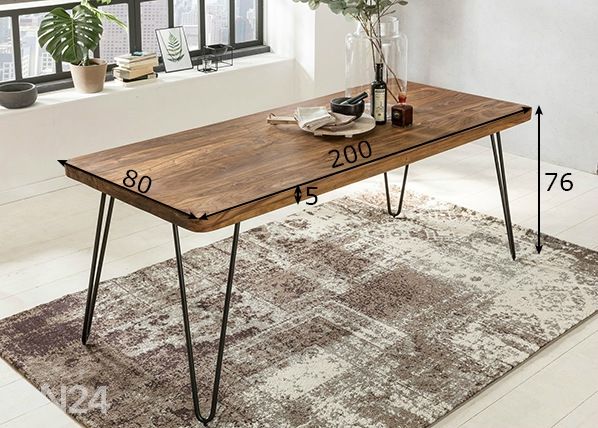 Söögilaud Bagli 200x80 cm mõõdud