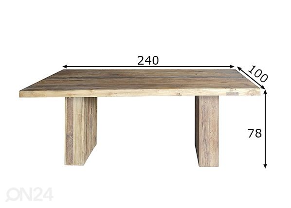 Söögilaud Banda 240x100 cm mõõdud