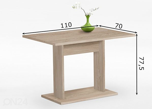 Söögilaud Bandol 2 70x110 cm mõõdud