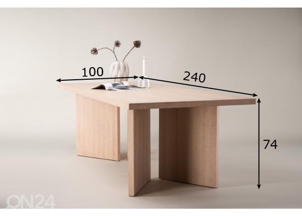 Söögilaud Bassholmen 240x100 cm mõõdud