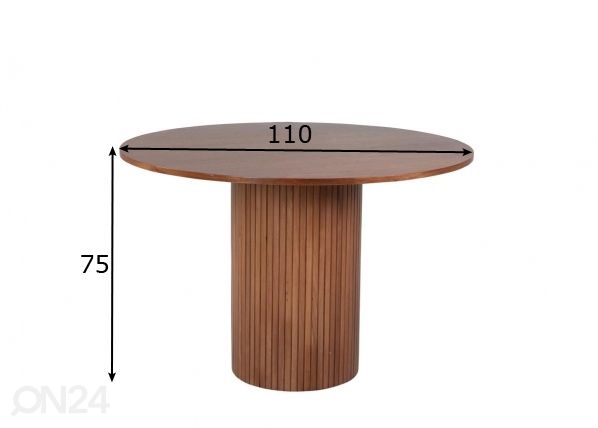 Söögilaud Bianca Ø 110 cm mõõdud