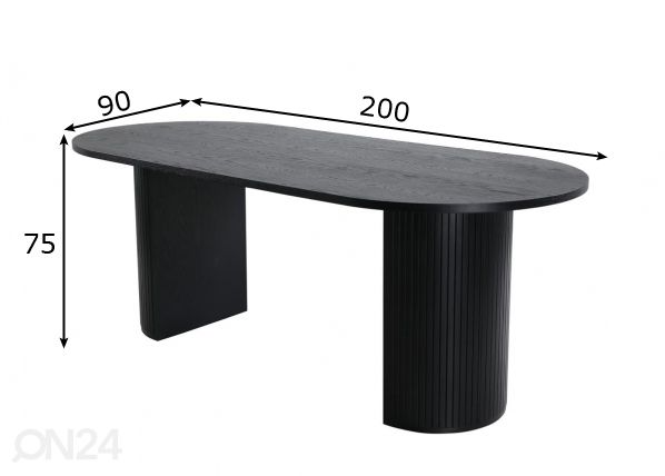 Söögilaud Bianca 200x90 cm mõõdud
