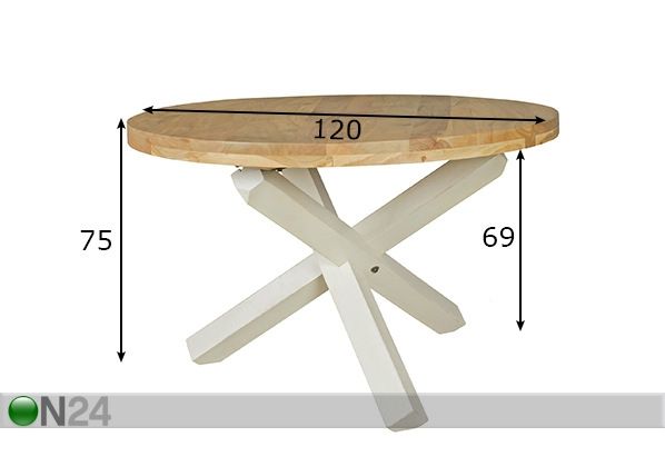 Söögilaud Boha Ø 120 cm mõõdud
