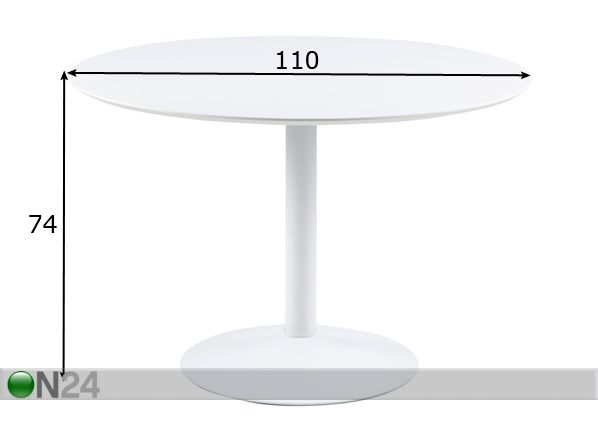 Söögilaud Bostosn Ø 110 cm mõõdud