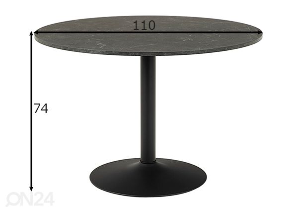 Söögilaud Bostosn Ø110 cm mõõdud