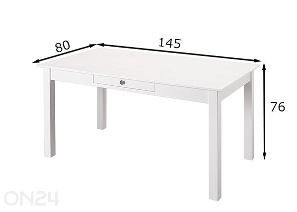 Söögilaud Chilly Home 80x145 cm mõõdud