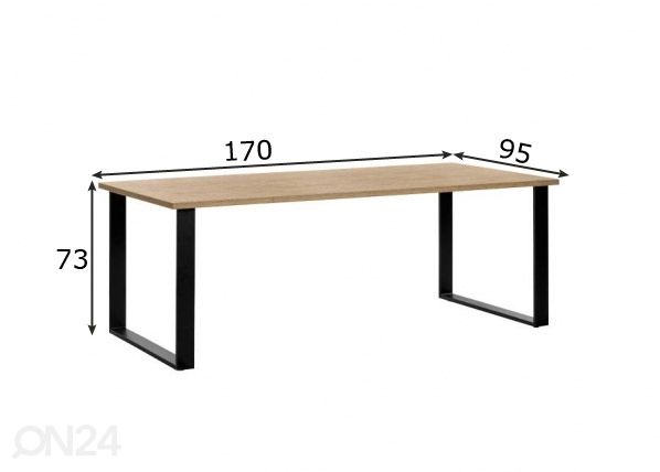 Söögilaud Como 170x95 cm mõõdud