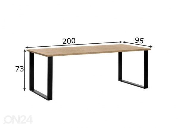 Söögilaud Como 200x95 cm mõõdud