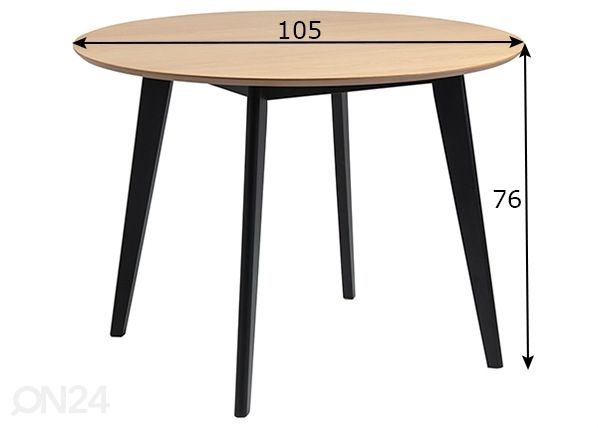 Söögilaud Concord Ø105 cm mõõdud