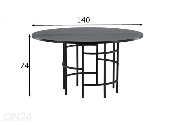 Söögilaud Copenhagen Ø 140 cm mõõdud