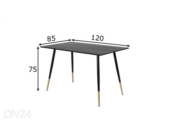Söögilaud Dipp 120x85 cm mõõdud