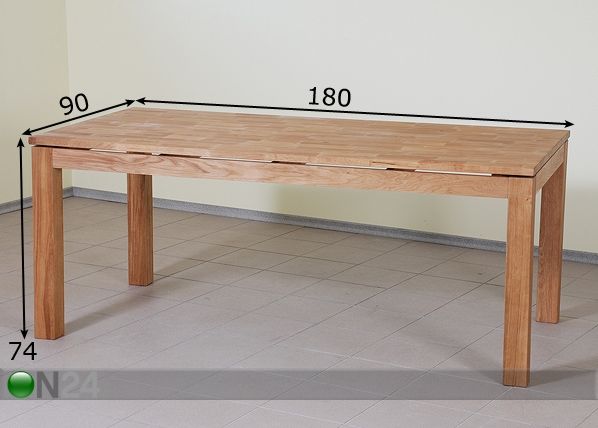 Söögilaud Eklunda 90x180 cm mõõdud