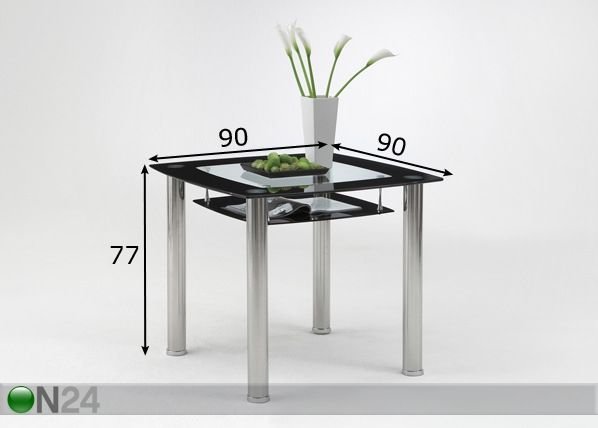 Söögilaud Elisa IV 90x90 cm mõõdud