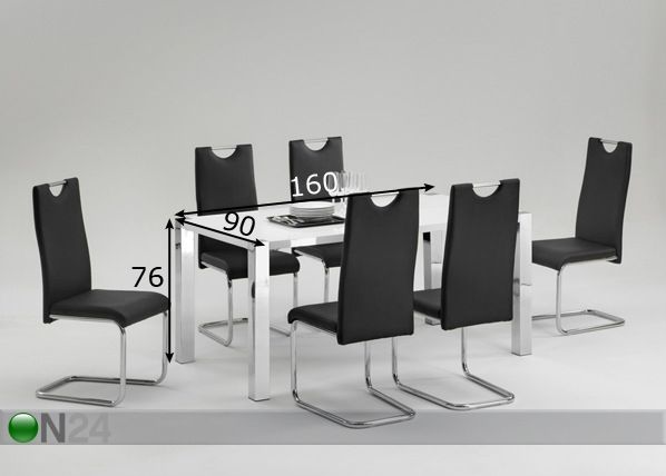 Söögilaud Enia I 90x160 cm mõõdud