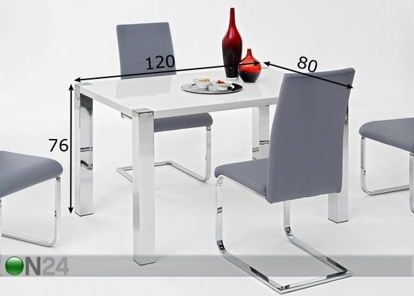 Söögilaud Enia II 80x120 cm mõõdud