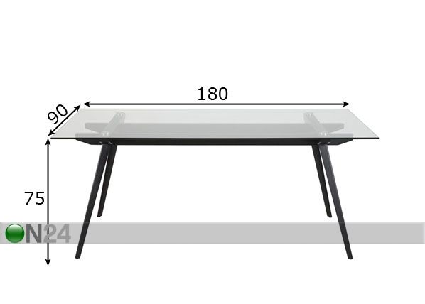Söögilaud Evely 180x90 cm mõõdud