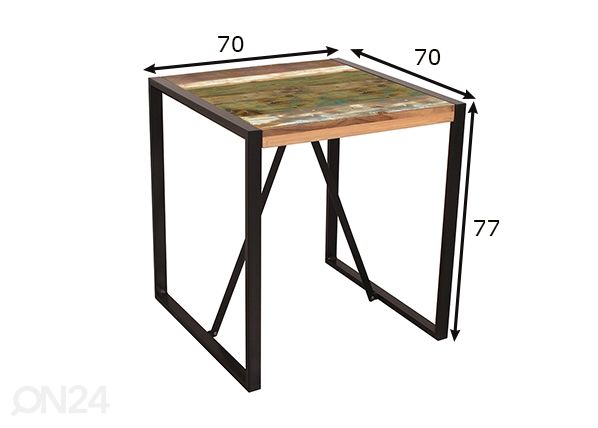 Söögilaud Fiume 70x70 cm mõõdud