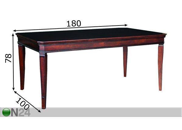 Söögilaud Franklyn 100x180 cm mõõdud
