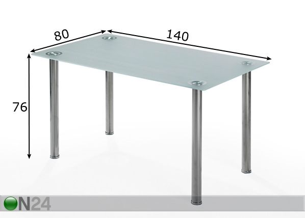 Söögilaud Gina 20 80x140 cm mõõdud