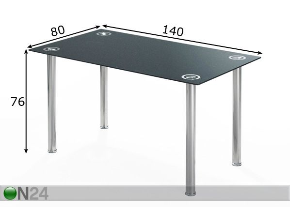 Söögilaud Gina 21 80x140 cm mõõdud