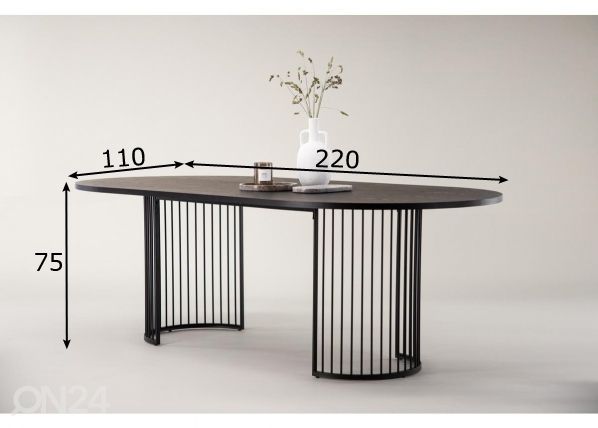 Söögilaud Hamneskär 220x110 cm mõõdud