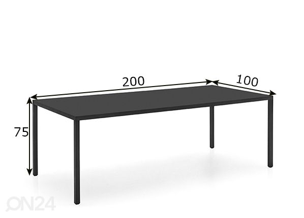 Söögilaud Iron mõõdud