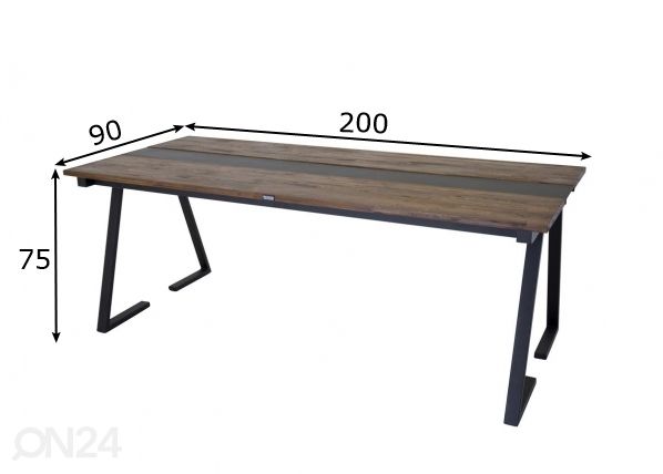 Söögilaud Jakarta 200x90 cm mõõdud